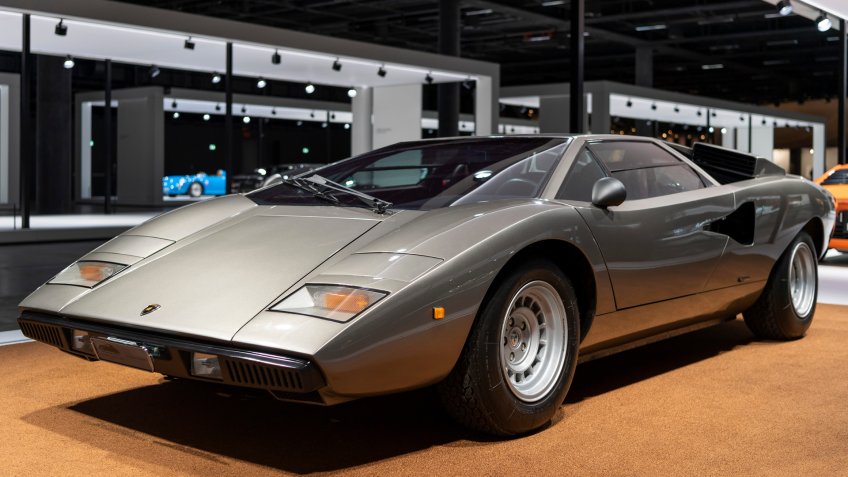 Mandatory Credit: Photo by GEORGIOS KEFALAS/EPA-EFE/Shutterstock (9863701aq)A Lamborghini Countach LP 400 (1974) on display at the Grand Basel car show in Basel, Switzerland, 05 September 2018.