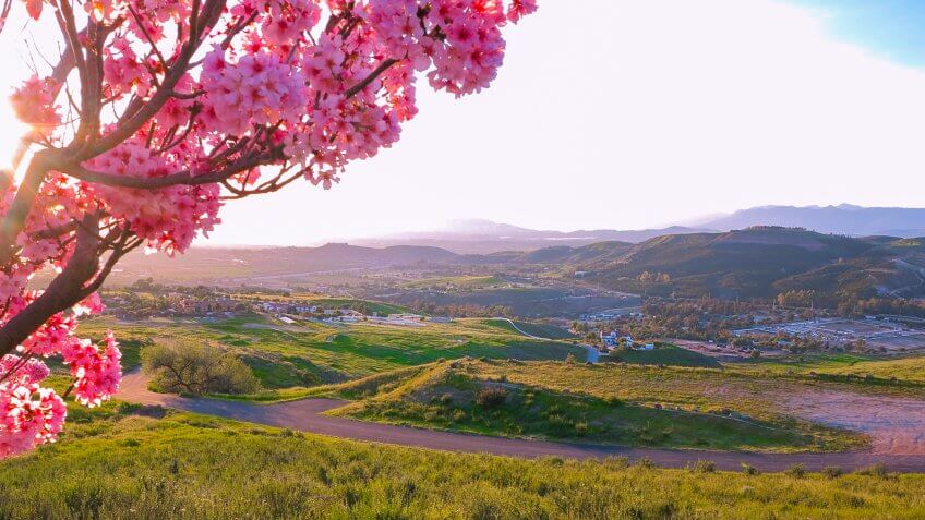 March photo with landscape in Simi Valley (California, USA).
