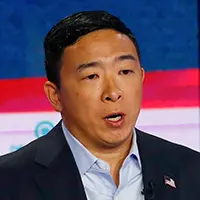Mandatory Credit: Photo by Wilfredo Lee/AP/Shutterstock (10323369k) Democratic presidential candidate entrepreneur Andrew Yang, speaks during the Democratic primary debate hosted by NBC News at the Adrienne Arsht Center for the Performing Art, in Miami Election 2020 Debate, Miami, USA - 27 Jun 2019.