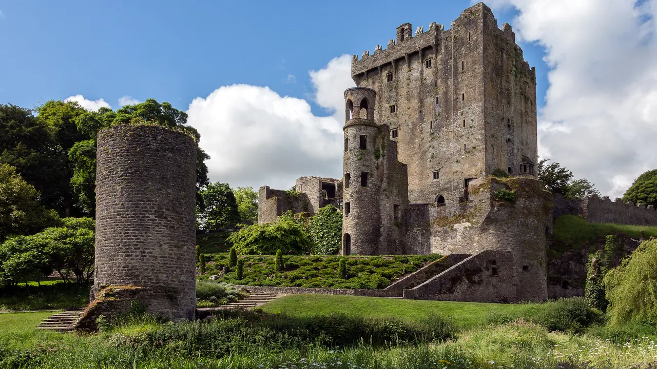 Cork, Ireland - June 12, 2016: Blarney Castle is a medieval stronghold in Blarney, near Cork, Ireland.