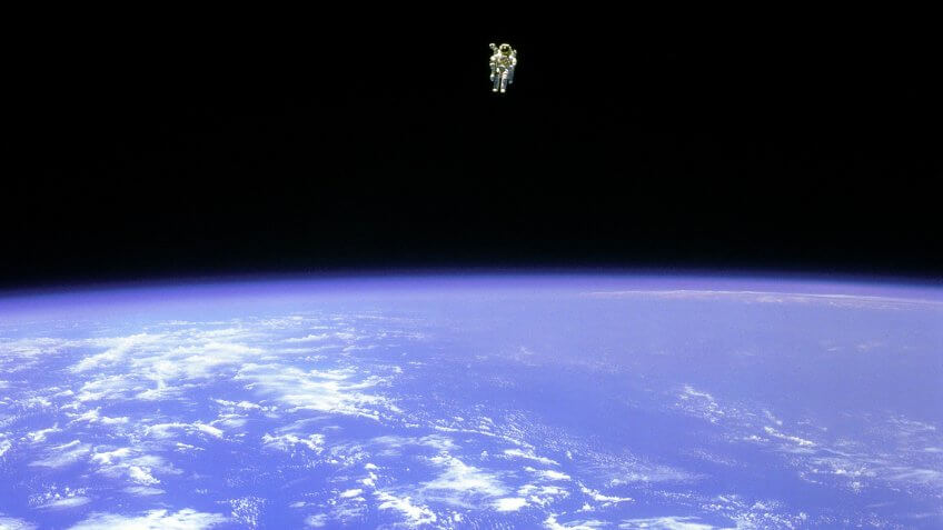 Bruce McCandless II 320 feet out in space