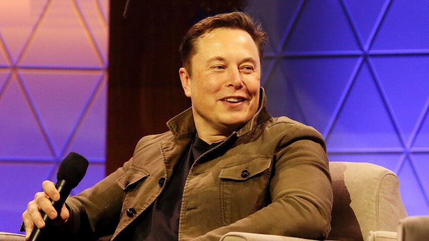 Elon Musk talks during the ' Elon Musk in Conversation with Todd Howard' Showcase panel