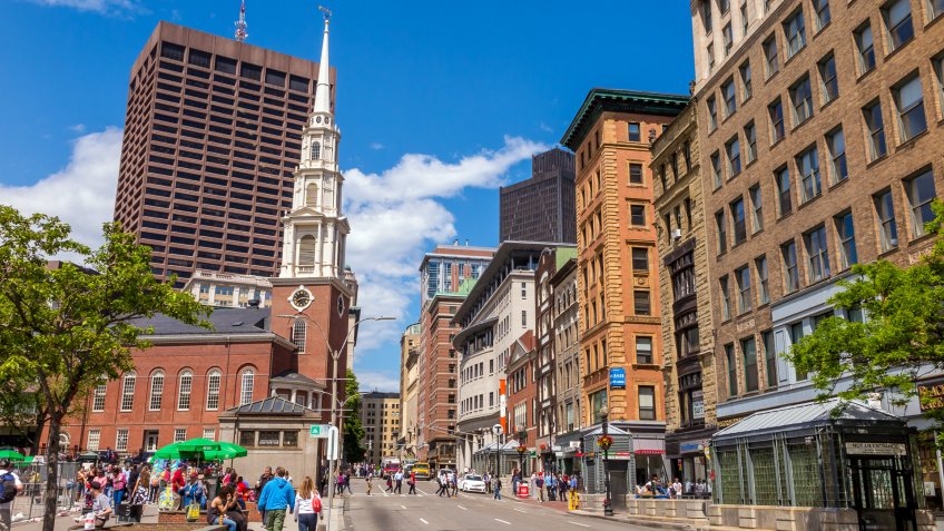Freedom Trail in downtown Boston