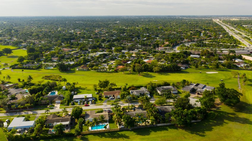 Aerial photo neighborhoods in Kendall Miami Florida - Image.