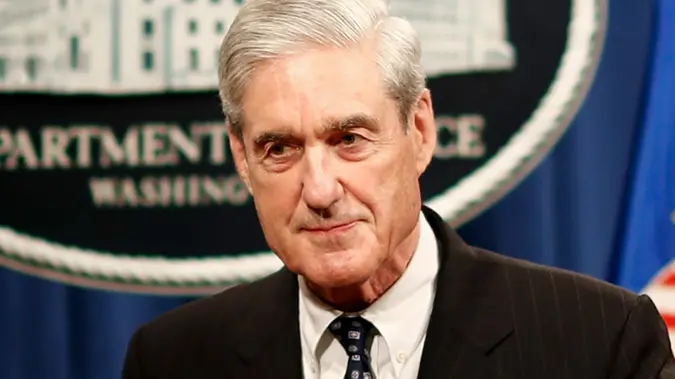 Special Counsel Robert Mueller departs after speaking at a press conference at Department of Justice in Washington, District of Columbia
