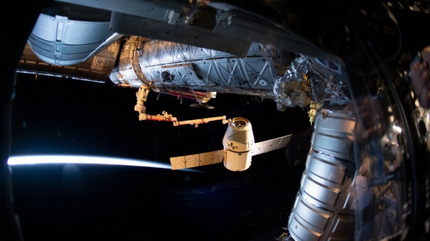 SpaceX Dragon docked on International Space Station
