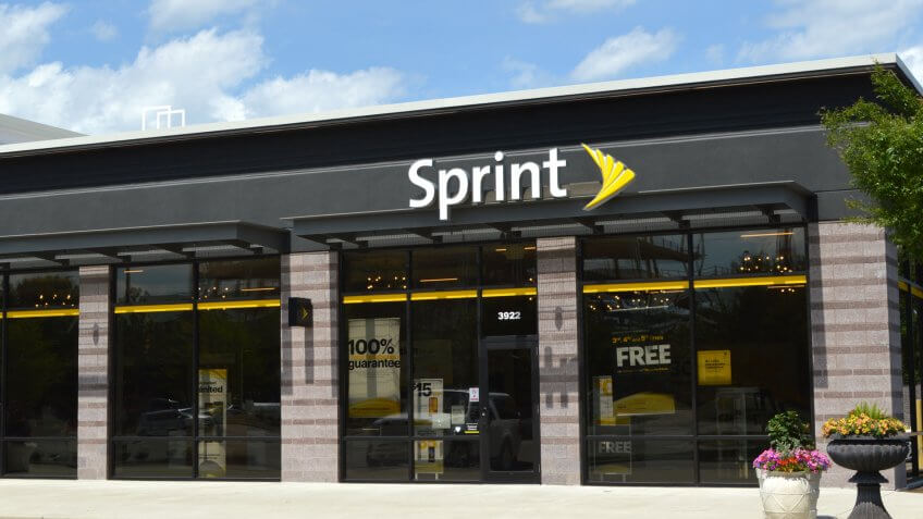 Columbus,Ohio-USA June 26,2019: Sprint Corporation is an American telecommunications company that provides wireless services and is an internet service provider, based in Overland Park, KS.