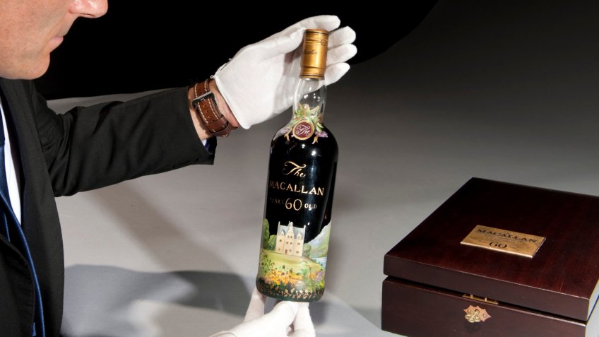 Mandatory Credit: Photo by Christies/Bournemouth News/Shutterstock (10037090c)Bottle of 1926 Macallan highland whiskyBottle of single malt whisky sells for record breaking price, London, UK - Dec 2018A bottle of 92-year-old whisky has sold for a world record price of £1.