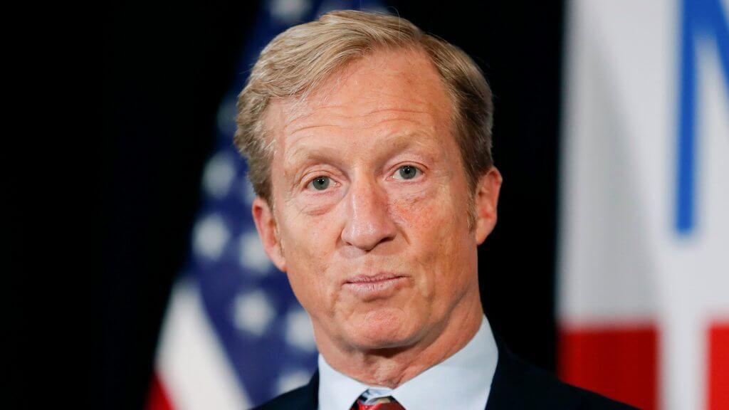Mandatory Credit: Photo by Charlie Neibergall/AP/Shutterstock (10052758x) Billionaire investor and Democratic activist Tom Steyer speaks during a news conference where he announced his decision not to seek the 2020 Democratic presidential nomination, at the Statehouse in Des Moines, Iowa Election 2020 Tom Steyer, Des Moines, USA - 09 Jan 2019.