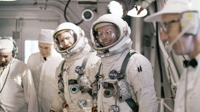 astronauts Neil Armstrong and David R. Scott simulated test