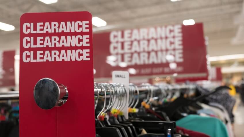 clearance aisle in store
