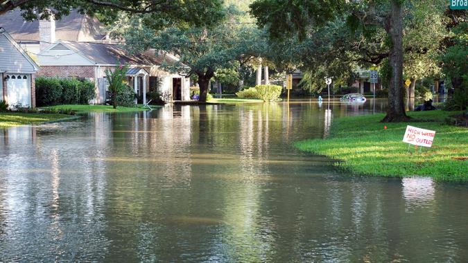 flooded neighborhood