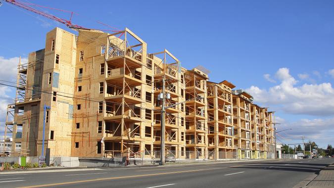 A multi-family condominium is under construction.