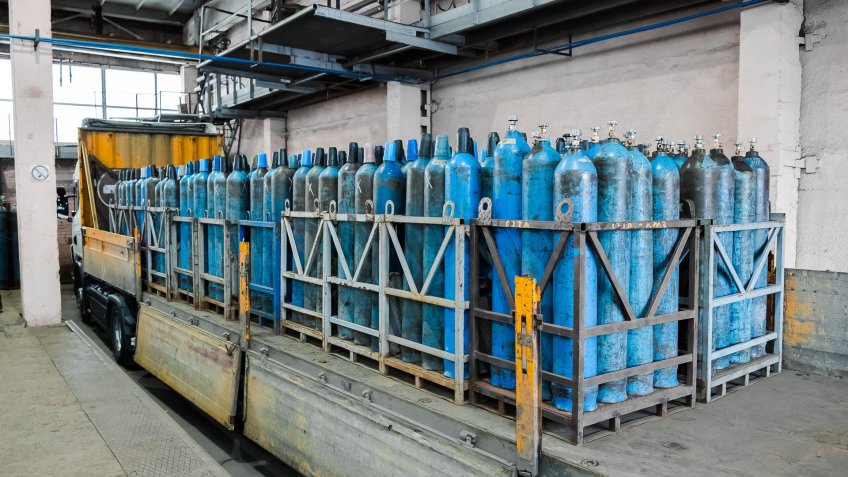 oxygen gas tanks