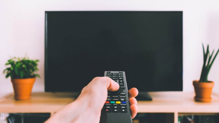 watching television