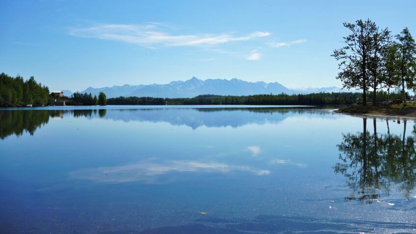 WASILLA, ALASKA -23 MAY 2015- Located on the Wasilla lake, Wasilla is the sixth largest city in Alaska and part of the Anchorage metropolitan area.
