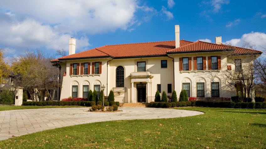 Spanish Architecture Mansion in Midwest, Luxury Home.