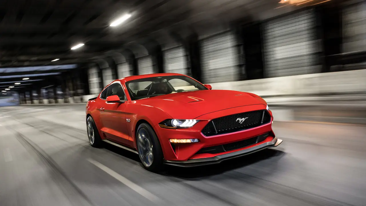 2019 Ford Mustang ecoboost premium fastback race red.