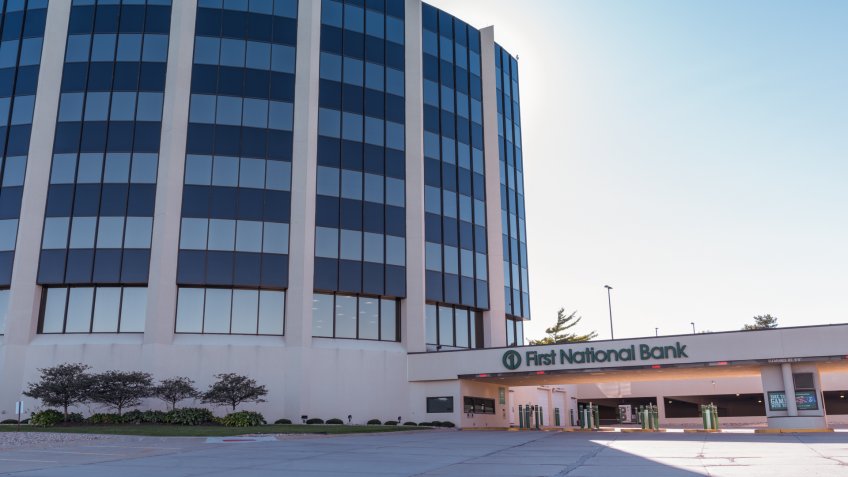 The First National Bank of Omaha building at 11404 W.