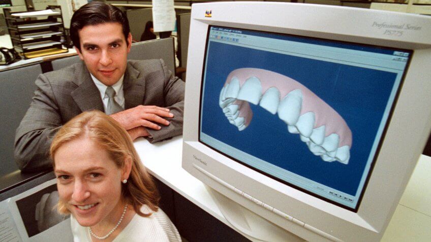 Align Technology president Kelsey Wirth and CEO Zia Chishti with invisalign