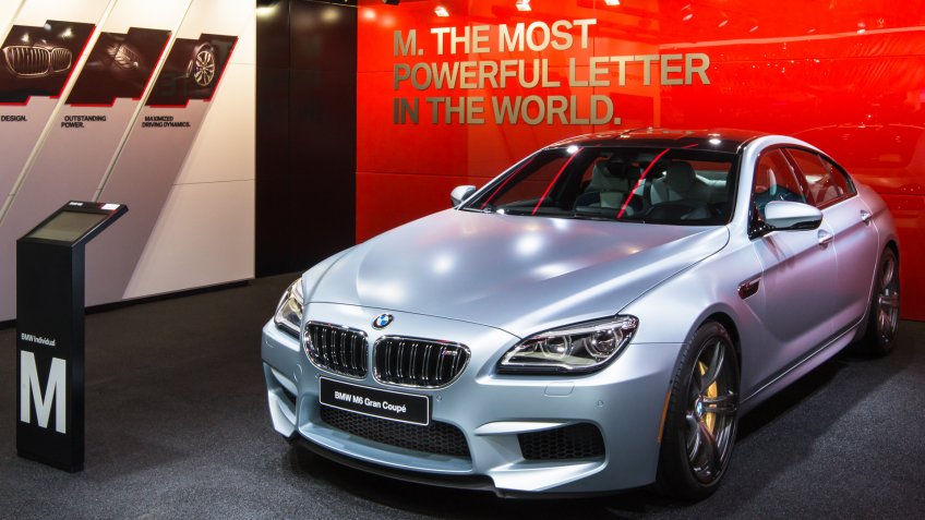 DETROIT, MI/USA - JANUARY 9, 2017: A 2017 BMW M6 Gran Coupe car at the North American International Auto Show (NAIAS).