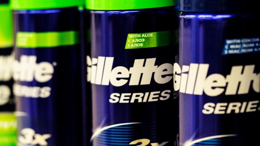 Gillette razor and shaving cream brand