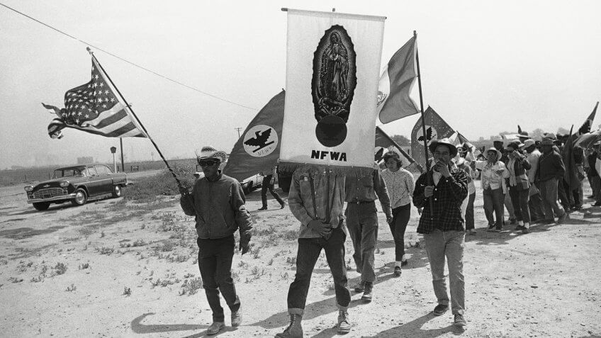 Grape workers strike from Delano California