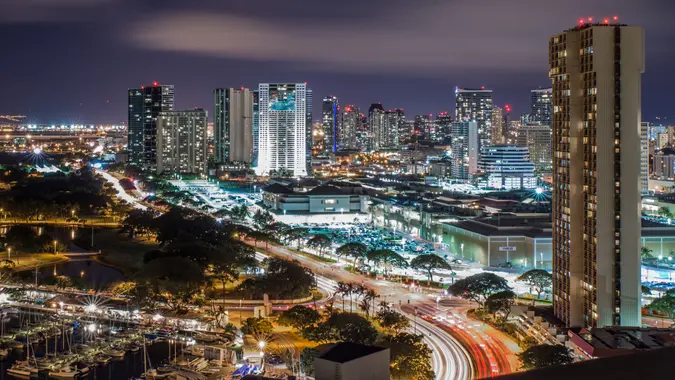 Long exposure of Waikiki / Honolulu, Oahu, Hawaii.