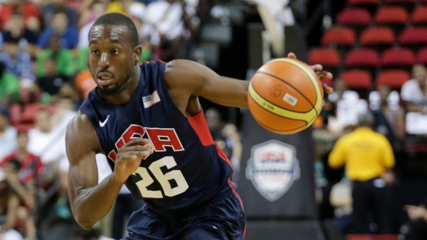 Mandatory Credit: Photo by Julie Jacobson/AP/Shutterstock (6208307o)Charlotte Bobcats' Kemba Walker drives to the basket during the USA Basketball Showcase game, in Las VegasUSA Basketball, Las Vegas, USA.