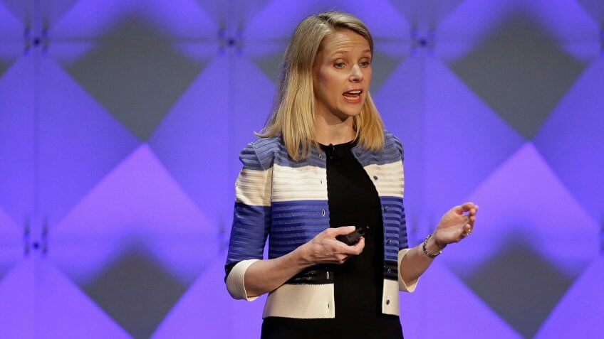 Mandatory Credit: Photo by Eric Risberg/AP/Shutterstock (6078144a)Marissa Mayer Yahoo CEO Marissa Mayer delivers the keynote address at the Yahoo Mobile Developer Conference in San Francisco.