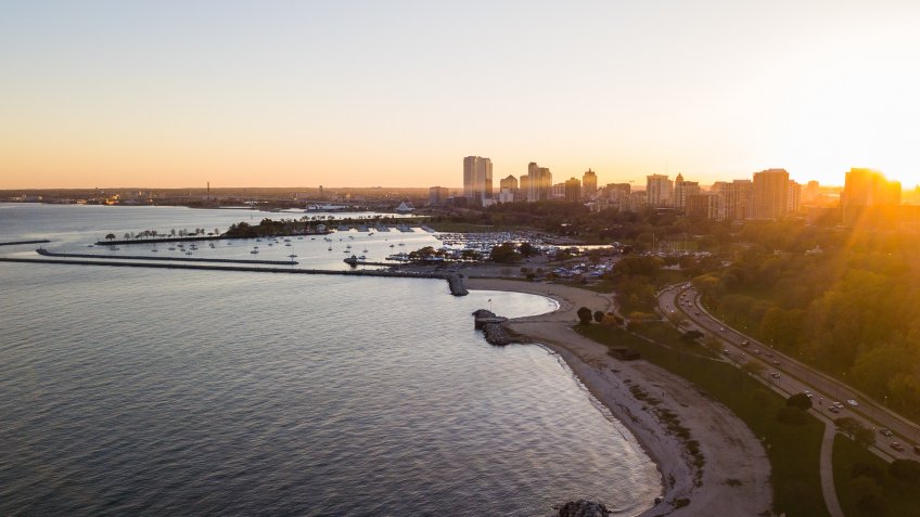 Milwaukee aerial in Wisconsin