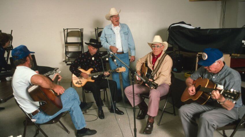 Musicians jamming in 1995