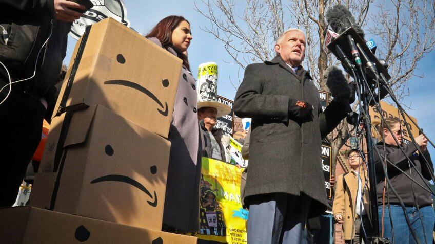 New York Amazon headquarters protest