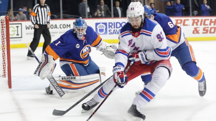 New York Rangers vs New York Islands hockey sports rivalry