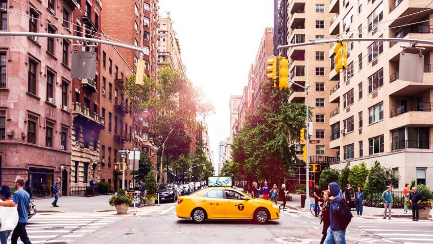 NEW YORK, USA - September 23, 2018: FIFTH AVENUE (5th Ave) is the most famous street of New York.