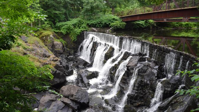 Water fall in Norwich, Connecticut - Image.