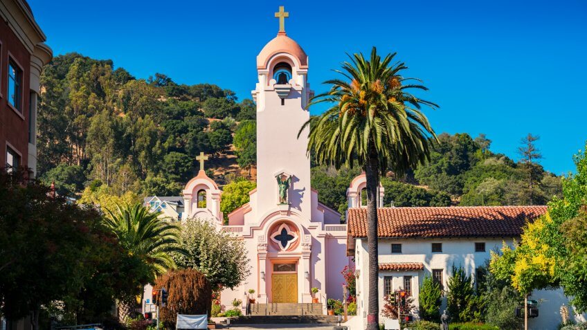 Photo of Mission San Rafael Arcangel, one of the most recognizable landmarks in San Rafael, California, USA.