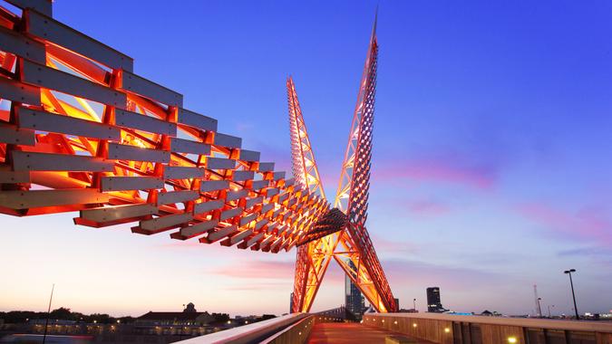 Oklahoma City's Iconic Skydance Pedestrian Bridge.