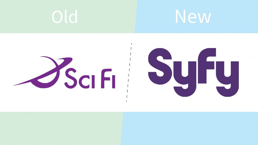SyFy logo before and after