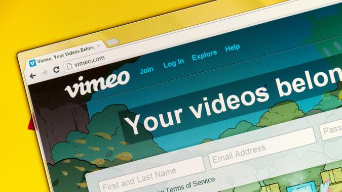 Vimeo Sao Paulo, Brazil - September 2, 2012: Vimeo on computer screen.