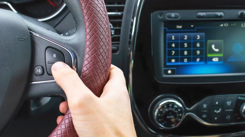 use of hands free in the car for talking on the phone - Image.