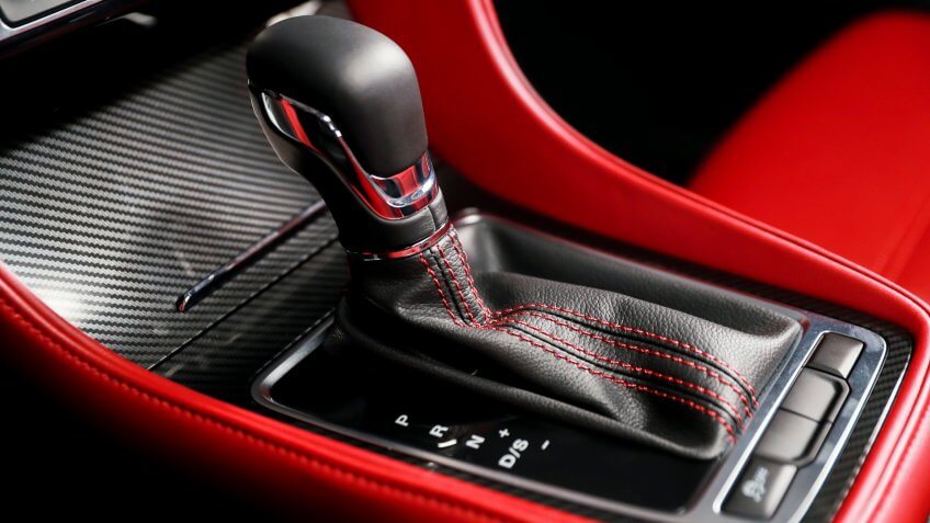 Automotive interior shift lever close-up - Image.