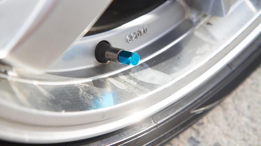 the air valve stem of the car.