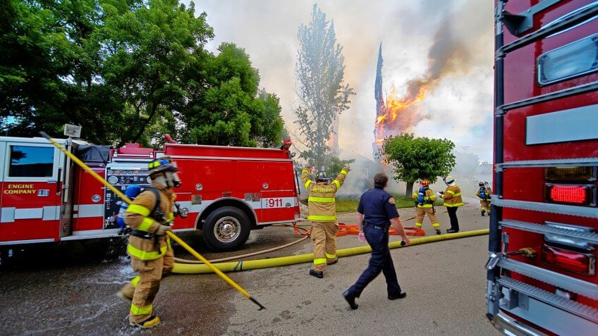 Fire in the city.