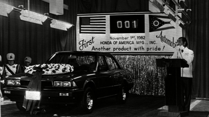 First Honda car manufactured in Marysville Ohio
