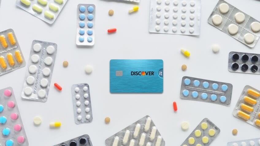 Medical pills on white background.