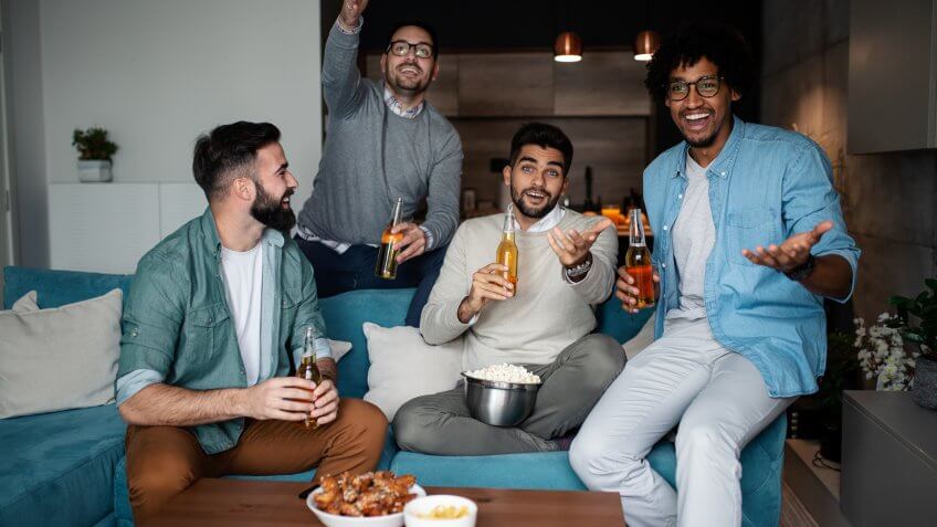 Close up of a group of friend having fun.