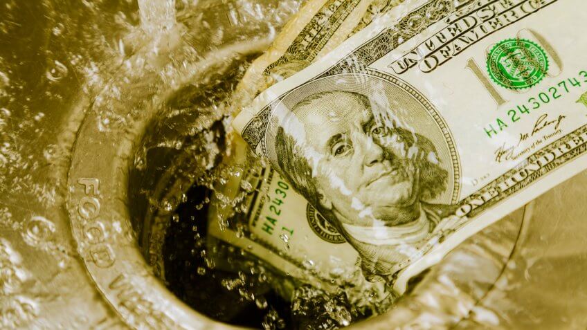 Money being washed down garbade disposal[url=file_closeup.