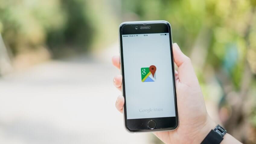 person using Google Maps on smartphone