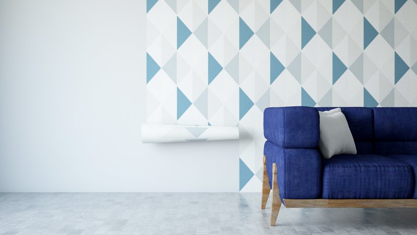 Applying wallpaper.